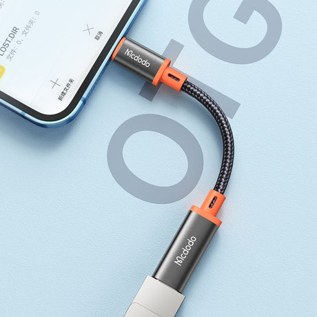 Adaptor Mcdodo OTG Adapter (CA-1440), Type-C to Lightning, 2A, 480Mbps, Audio, Aluminum Alloy, Nylon, Negru