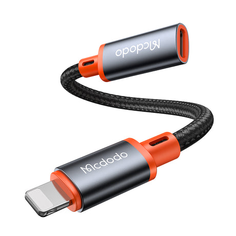 Adaptor Mcdodo OTG Adapter (CA-1440), Type-C to Lightning, 2A, 480Mbps, Audio, Aluminum Alloy, Nylon, Negru