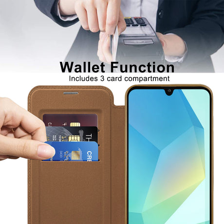 Husa de protectie Techsuit SmartMag Book compatibil cu Samsung Galaxy A17 5G / A17 4G / M17 / F17, Maro