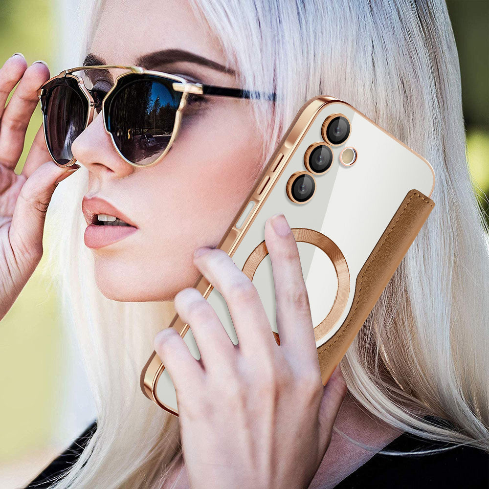 Husa de protectie Techsuit SmartMag Book compatibil cu Samsung Galaxy A17 5G / A17 4G / M17 / F17, Roz
