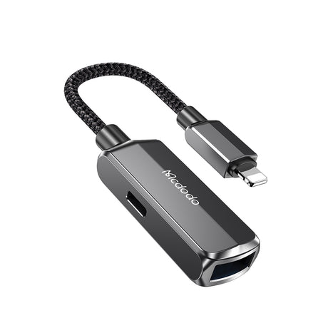 Adaptor Mcdodo OTG Adapter (CA-2690), Lightning to USB, Lightning, Aluminum Alloy, Nylon, 2.4A, Gri Inchis