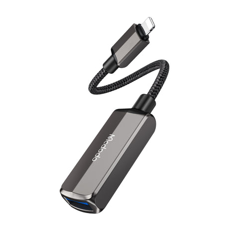 Adaptor Mcdodo OTG Adapter (CA-2690), Lightning to USB, Lightning, Aluminum Alloy, Nylon, 2.4A, Gri Inchis