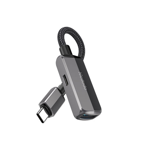 Adaptor Mcdodo OTG Adapter (CA-2830), Type-C to Type-C, USB, Aluminum Alloy, Nylon, 3A. 60W, 13cm, Gri Inchis