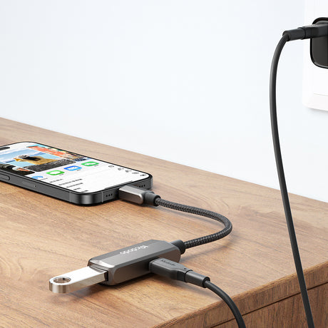 Adaptor Mcdodo OTG Adapter (CA-2830), Type-C to Type-C, USB, Aluminum Alloy, Nylon, 3A. 60W, 13cm, Gri Inchis