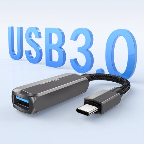 Adaptor Mcdodo OTG Adapter (CA-2830), Type-C to Type-C, USB, Aluminum Alloy, Nylon, 3A. 60W, 13cm, Gri Inchis