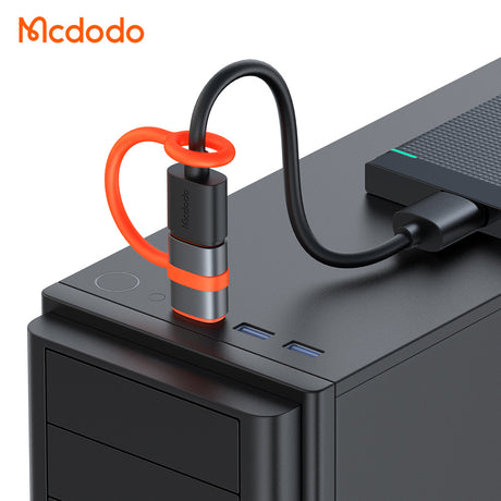 Adaptor Mcdodo Adapter (OT-3800), with Silicone Hook, Aluminium Alloy, Type-C to USB 3.0, 5Gbps, Portable Design, Plug&Play, Gri