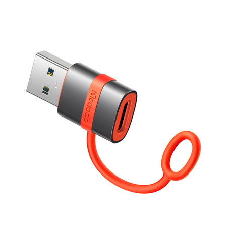 Adaptor Mcdodo Adapter (OT-3800), with Silicone Hook, Aluminium Alloy, Type-C to USB 3.0, 5Gbps, Portable Design, Plug&Play, Gri