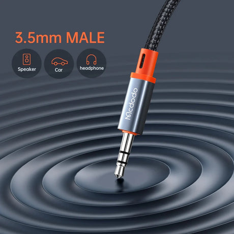 Adaptor Mcdodo Audio Cable Castle (CA-0780), Lightning to Jack 3.5mm, Nylon Braided, 1.2m, Negru