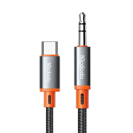 Adaptor Mcdodo Audio Cable (CA-0900), Type-C to Jack 3.5mm, Coil Design, Nylon Braided, 1.8m, Negru
