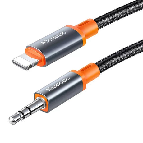 Adaptor Mcdodo Audio Cable (CA-0890), Lightning to Jack 3.5mm, Coil Design, Nylon Braided, 1.8m, Negru