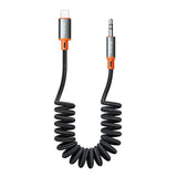 Adaptor Mcdodo Audio Cable (CA-0890), Lightning to Jack 3.5mm, Coil Design, Nylon Braided, 1.8m, Negru