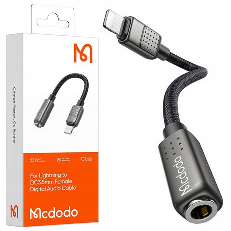 Adaptor Mcdodo Audio Adapter (CA-5010), Lightning Male to Jack 3.5mm Female, Nylon Braided, 0.11m, Negru