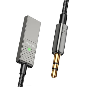 Adaptor Mcdodo Audio Cable (CA-8700), USB to DC 3.5mm, HD Stereo, Built-in Microphone, Nylon Braided, 1.7m, Negru