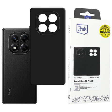 Husa de protectie 3mk Matt compatibil cu Xiaomi Redmi Note 14 Pro 4G, Negru