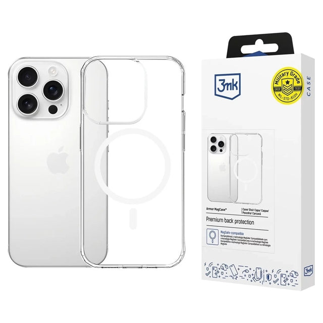 Husa de protectie 3mk Armor MagCase compatibil cu iPhone 16 Pro Max, Transparent