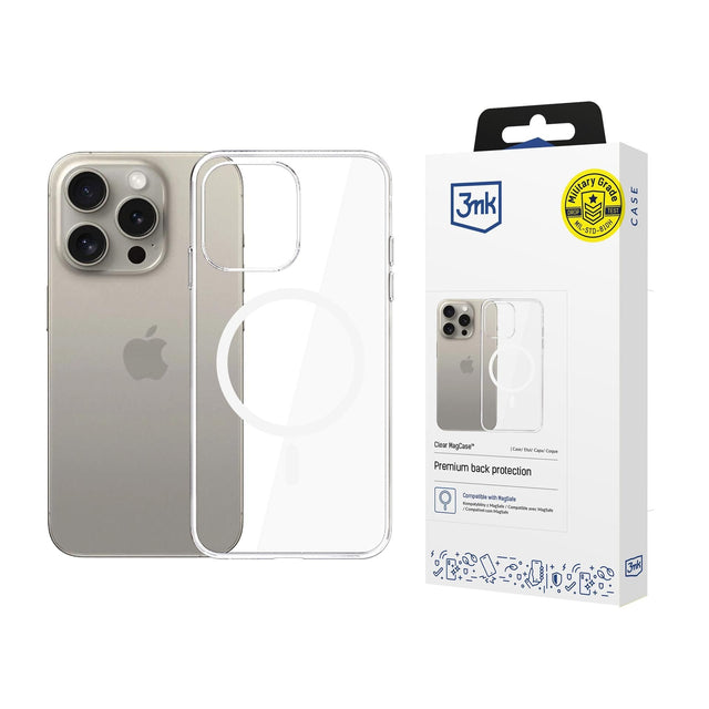 Husă 3mk Clear MagCase transparentă pentru iPhone 15 Pro Max