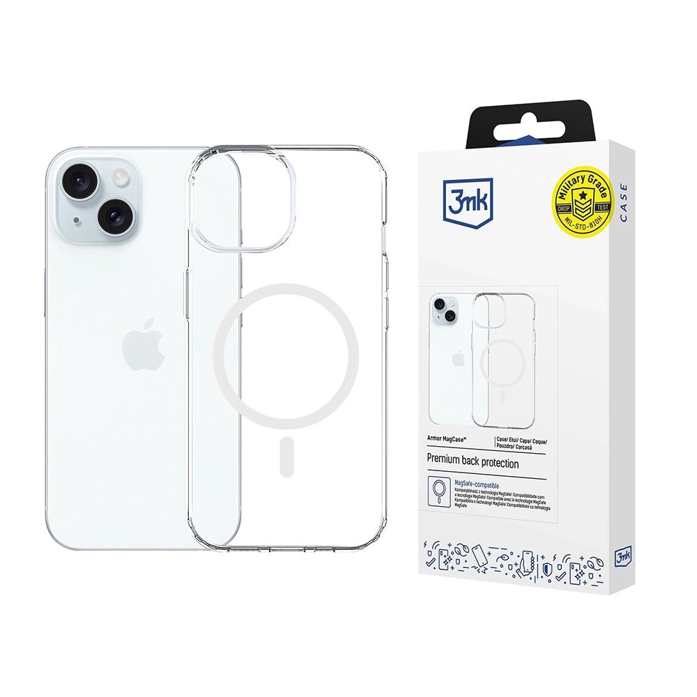 Folie de protectie 3mk Armor MagCase compatibil cu iPhone 15, Transparent