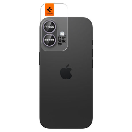 Folie de protectie Spigen (set de 2) Optik.tR EZ Fit Pro Camera Glass (AGL10127) compatibil cu iPhone 17 / iPhone 16 Plus / iPhone 16, Mov