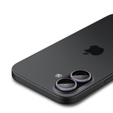 Folie de protectie Spigen (set de 2) Optik.tR EZ Fit Pro Camera Glass (AGL10127) compatibil cu iPhone 17 / iPhone 16 Plus / iPhone 16, Mov