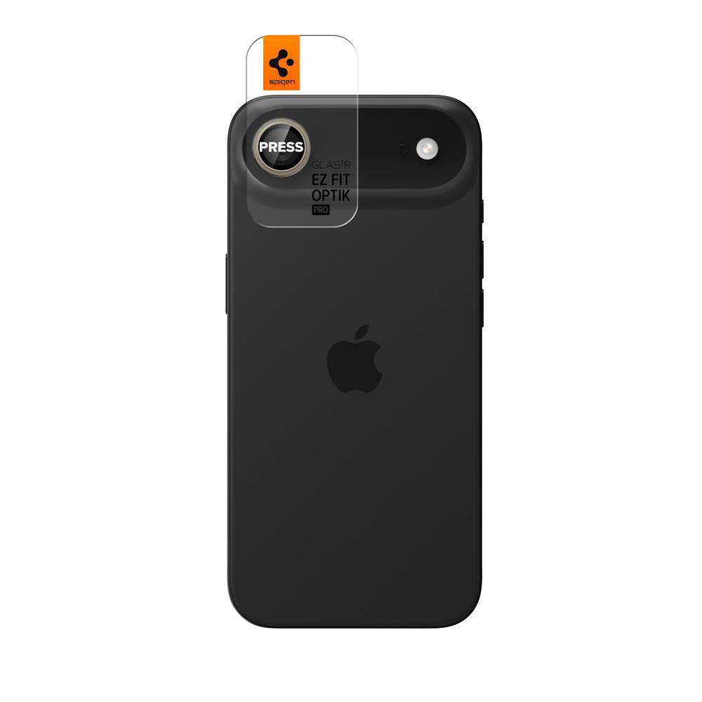 Folie de protectie Spigen (set de 2) Optik.tR EZ Fit Pro Camera Glass (AGL10131) compatibil cu iPhone 17 Air, Auriu