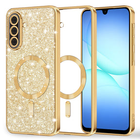 Husa de protectie Techsuit Luxury Glitter MagSafe compatibil cu Samsung Galaxy A17 5G / A17 4G / M17 / F17, Auriu