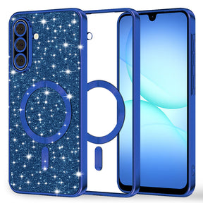 Husa de protectie Techsuit Luxury Glitter MagSafe compatibil cu Samsung Galaxy A17 5G / A17 4G / M17 / F17, Albastru Inchis