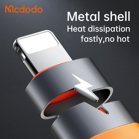 Adaptor Mcdodo Adapter (OT-0510), with Silicone Hook, Aluminium Alloy, Type-C to Lightning, 36W Portable Design, Gri