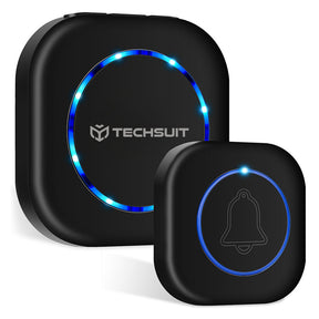 Gadget Techsuit Premium Wireless Doorbell Buzzzly (SU1), Waterproof, 38 Unique Tune, 4 Volume Levels, 5 Modes Music/Flash, Negru