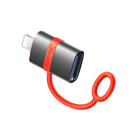 Adaptor Mcdodo Adapter (OT-2600), with Silicone Hook, Aluminium Alloy, USB to Lightning, 480Mbps, Portable Design, Gri