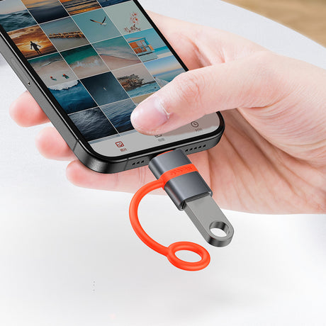 Adaptor Mcdodo Adapter (OT-2600), with Silicone Hook, Aluminium Alloy, USB to Lightning, 480Mbps, Portable Design, Gri