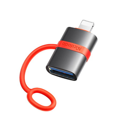 Adaptor Mcdodo Adapter (OT-2600), with Silicone Hook, Aluminium Alloy, USB to Lightning, 480Mbps, Portable Design, Gri