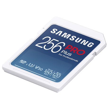 Stocare Samsung Memory Card PRO Plus + Reader Full Size (MB-SD256KB/WW), SDXC, 256GB, UHS-I, U3, V30, A2, 160MB/s, Albastru /White