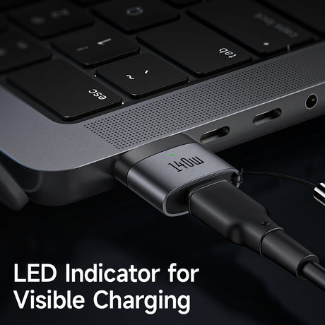 Adaptor Mcdodo OTG Adapter (OT-6850), Type-C to MagSafe 3, 140W, Aluminum Alloy, LED Indicator, for MacBook Air/Pro, Negru