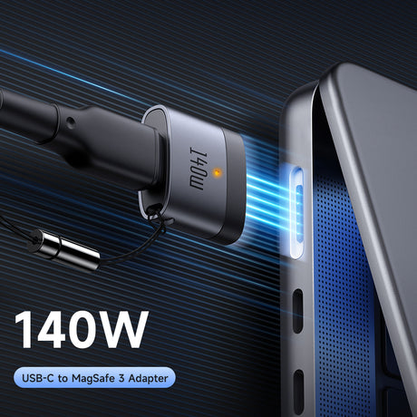 Adaptor Mcdodo OTG Adapter (OT-6850), Type-C to MagSafe 3, 140W, Aluminum Alloy, LED Indicator, for MacBook Air/Pro, Negru