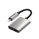 Adaptor Mcdodo Audio Adapter Wales Series (CA-5540), Lightning to Lightning, DC 3.5mm, Aluminum Alloy, Nylon, 5V/2A, 12.5cm, Gri
