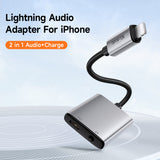 Adaptor Mcdodo Audio Adapter Wales Series (CA-5540), Lightning to Lightning, DC 3.5mm, Aluminum Alloy, Nylon, 5V/2A, 12.5cm, Gri