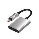 Adaptor Mcdodo Audio Adapter Wales Series (CA-5570), Type-C to Type-C, Aluminum Alloy, Nylon, High Resolution, PD60W, 12.5cm, Gri