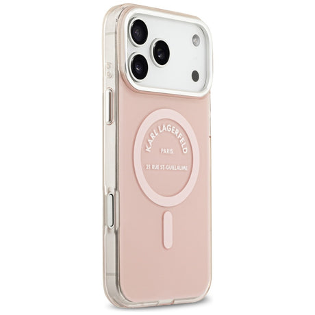 Husa de protectie Karl Lagerfeld IML Karl RSG Logo MagSafe (KLHMP17XHKRSGPP) compatibil cu iPhone 17 Pro Max, Roz