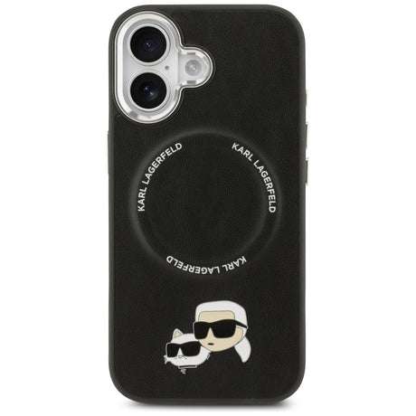 Husa de protectie Karl Lagerfeld Leather K&C Pins MagSafe (KLHMP17SPSMLRKCK) compatibil cu iPhone 17, Negru