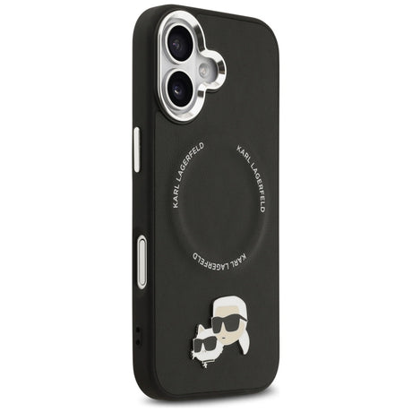 Husa de protectie Karl Lagerfeld Leather K&C Pins MagSafe (KLHMP17SPSMLRKCK) compatibil cu iPhone 17, Negru