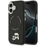 Husa de protectie Karl Lagerfeld Leather K&C Pins MagSafe (KLHMP17SPSMLRKCK) compatibil cu iPhone 17, Negru