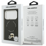 Husa de protectie Karl Lagerfeld Leather K&C Pins MagSafe (KLHMP17LPSMLRKCK) compatibil cu iPhone 17 Pro, Negru