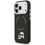 Husa de protectie Karl Lagerfeld Leather K&C Pins MagSafe (KLHMP17LPSMLRKCK) compatibil cu iPhone 17 Pro, Negru