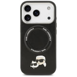 Husa de protectie Karl Lagerfeld Leather K&C Pins MagSafe (KLHMP17LPSMLRKCK) compatibil cu iPhone 17 Pro, Negru