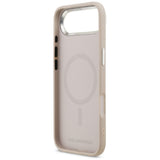 Husa de protectie Karl Lagerfeld Leather Karl & Choupette Pins MagSafe (KLHMP17MPSMLRKCP) compatibil cu iPhone 17 Air, Roz
