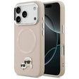 Husa de protectie Karl Lagerfeld Leather Karl & Choupette Pins MagSafe (KLHMP17XPSMLRKCP) compatibil cu iPhone 17 Pro Max, Roz