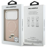 Husa de protectie Karl Lagerfeld Leather Karl & Choupette Pins MagSafe (KLHMP17XPSMLRKCP) compatibil cu iPhone 17 Pro Max, Roz