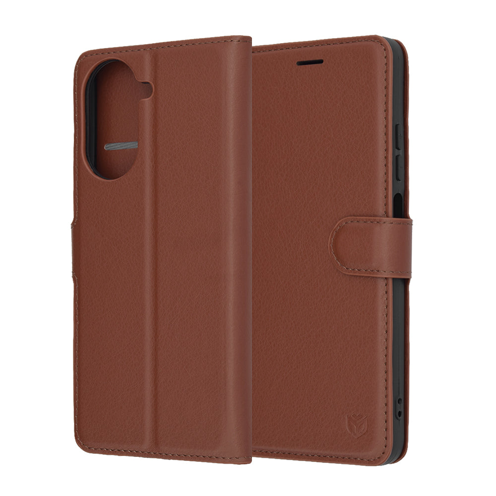 Husa de protectie Techsuit Leather Folio compatibil cu Xiaomi Redmi A5 4G (Standard), Maro