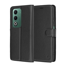Husa de protectie Techsuit Leather Folio compatibil cu Oppo A5 4G / A5 5G, Negru