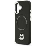 Husa de protectie Karl Lagerfeld Leather Choupette Pin MagSafe (KLHMP17SPSMLRCHK) compatibil cu iPhone 17, Negru